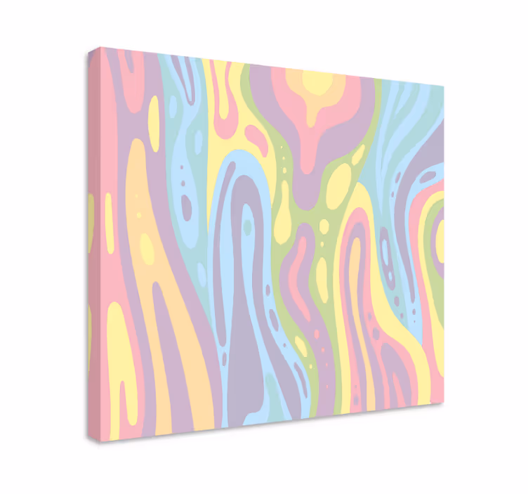 Abstract wall art colorful flowing designs - TenStickers