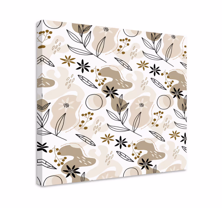 Flowers canvas with artistic plant design - TenStickers