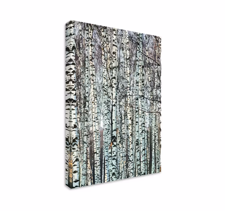 Birch Forest Serenity tree canvas wall art - TenStickers