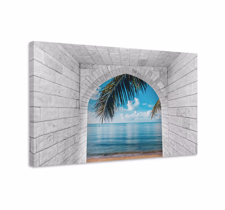 Landscape canvas ocean view arch artwork - TenStickers