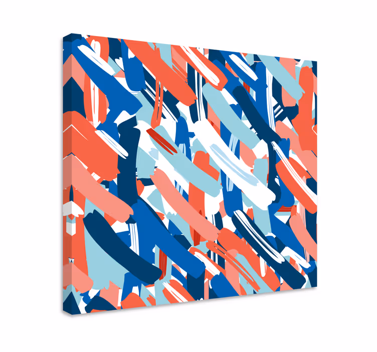 Abstract wall art with lively brush strokes - TenStickers