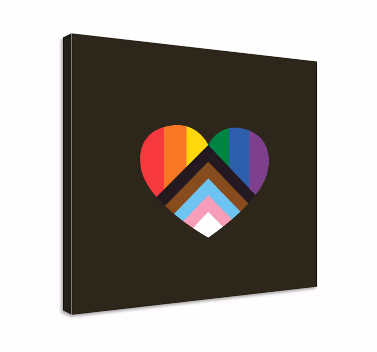 Retro canvas heart layered design - TenStickers