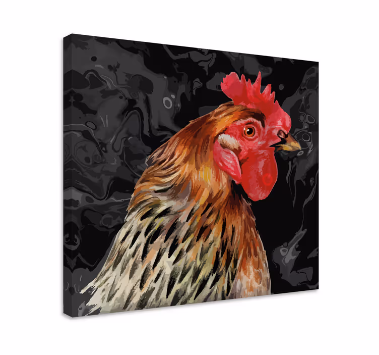 Vibrant Rooster Portrait animal canvas wall art - TenStickers