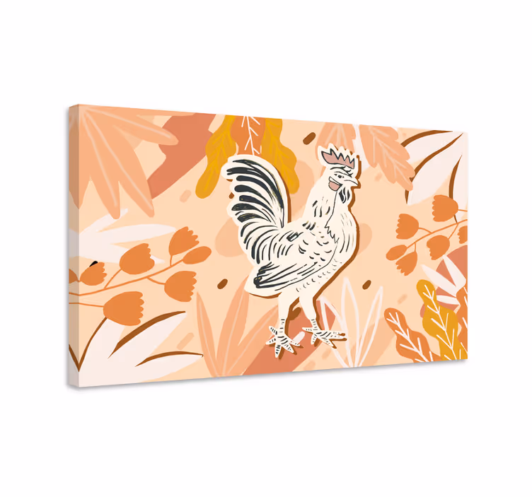 Animal canvas wall art charming rooster portrait - TenStickers