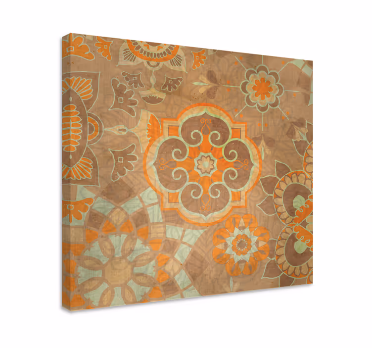 Oriental canvas wall art with detailed floral designs - TenStickers