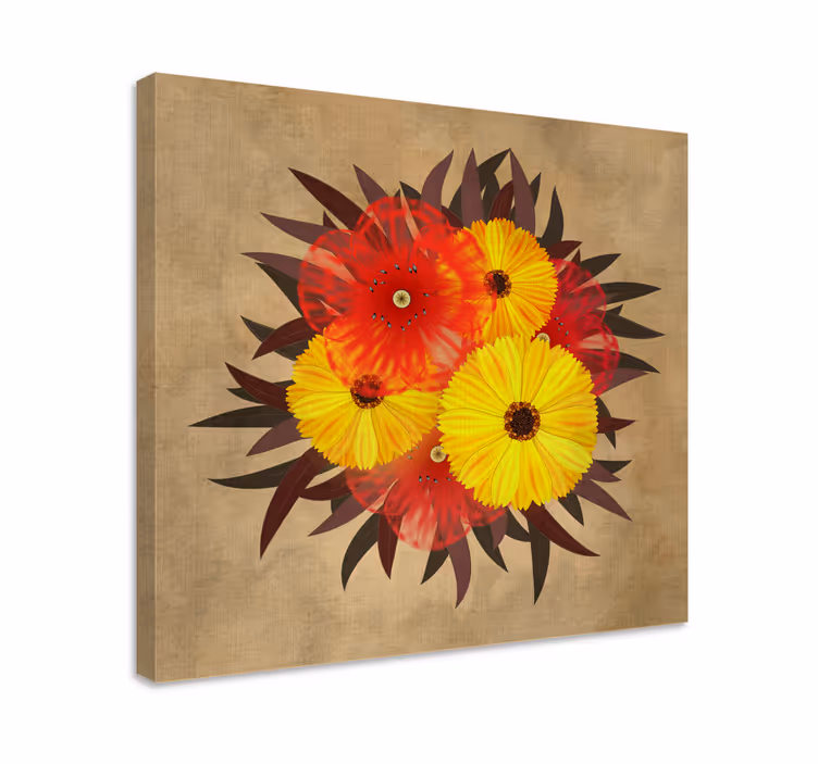 Flowers canvas vibrant bloom design - TenStickers