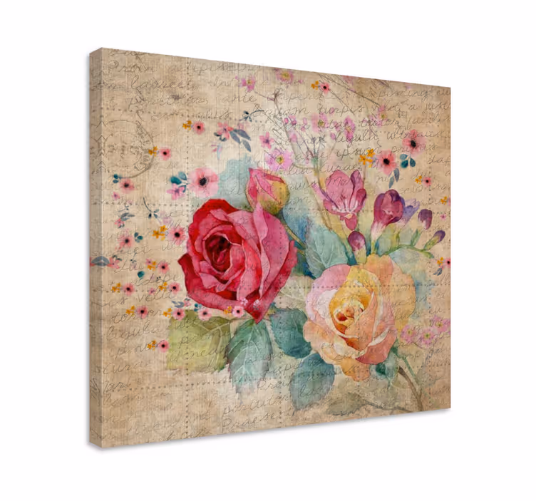 Flowers canvas romantic rose display - TenStickers