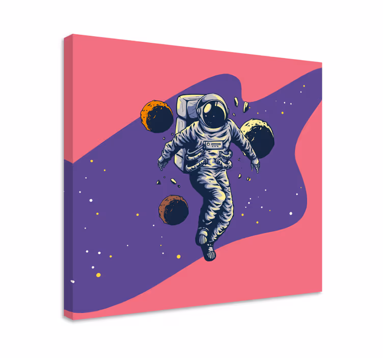 Video game canvas art cosmonaut in the cosmos - TenStickers