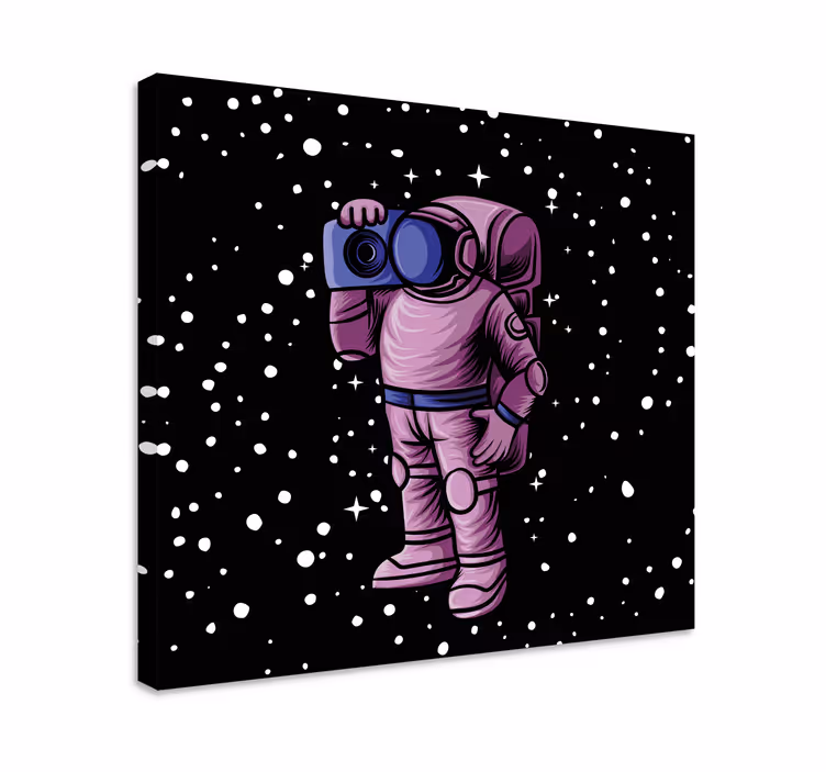 Astronaut capturing stars video game canvas art - TenStickers