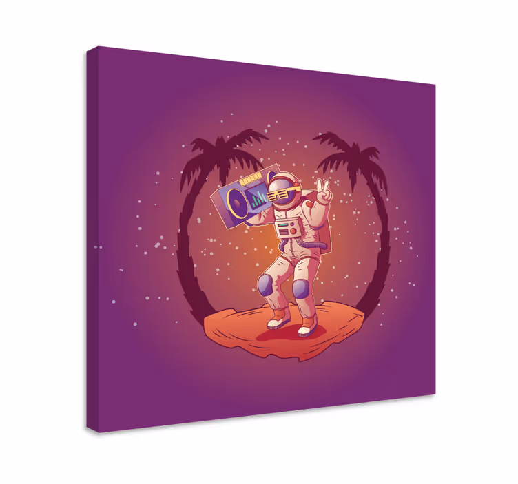 Video game canvas art astronaut dancing - TenStickers