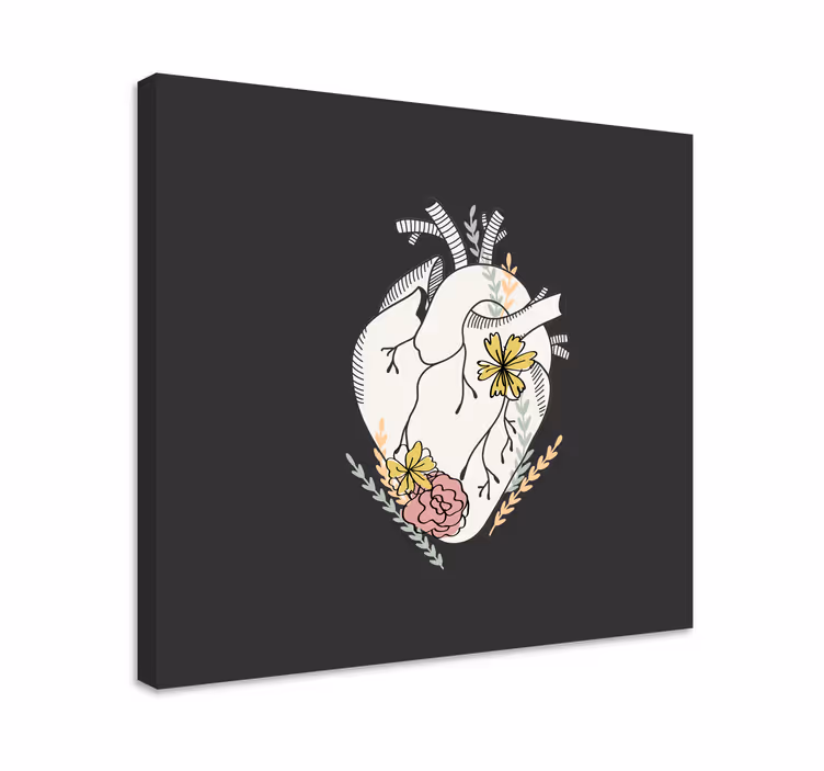 Landscape canvas heart flower arrangement - TenStickers