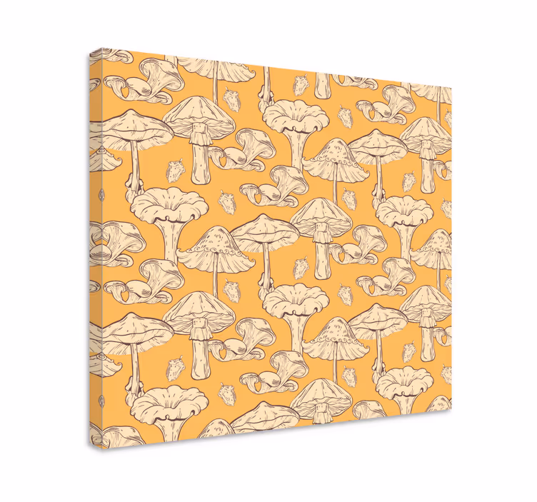 Flowers canvas mushroom pattern design - TenStickers