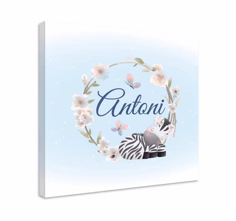 Zebra floral design cocktail canvas - TenStickers