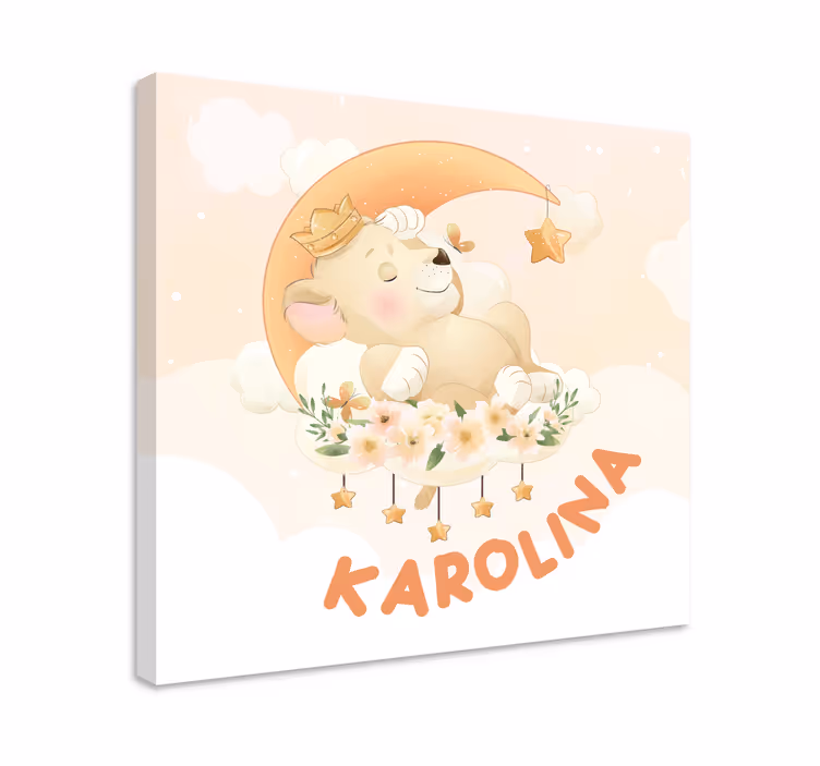 Sleepy Bear Dreaming cocktail canvas - TenStickers