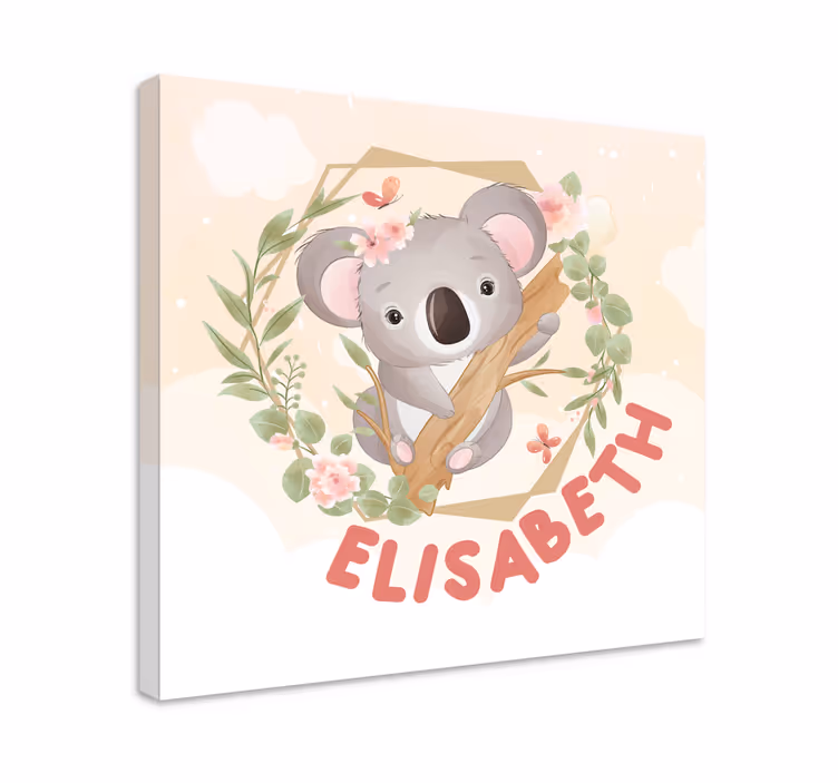 Personalized Koala animal canvas wall art - TenStickers