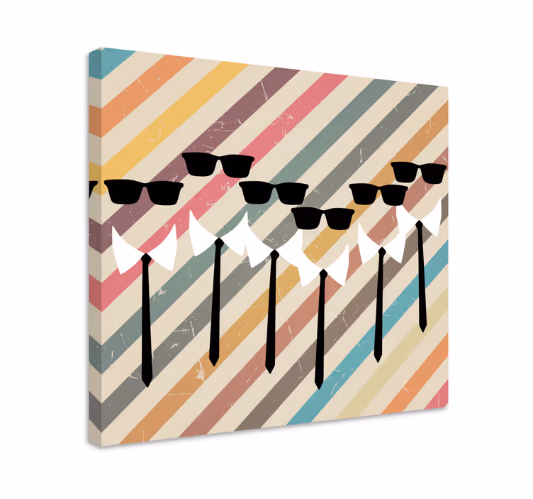 Floral canvas wall art stylish figures in shades - TenStickers