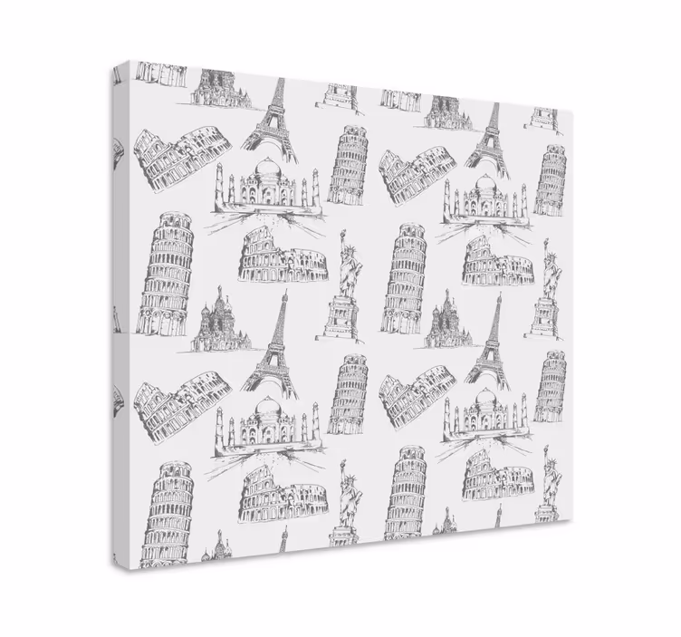 Cityscape wall art famous landmarks illustrations - TenStickers