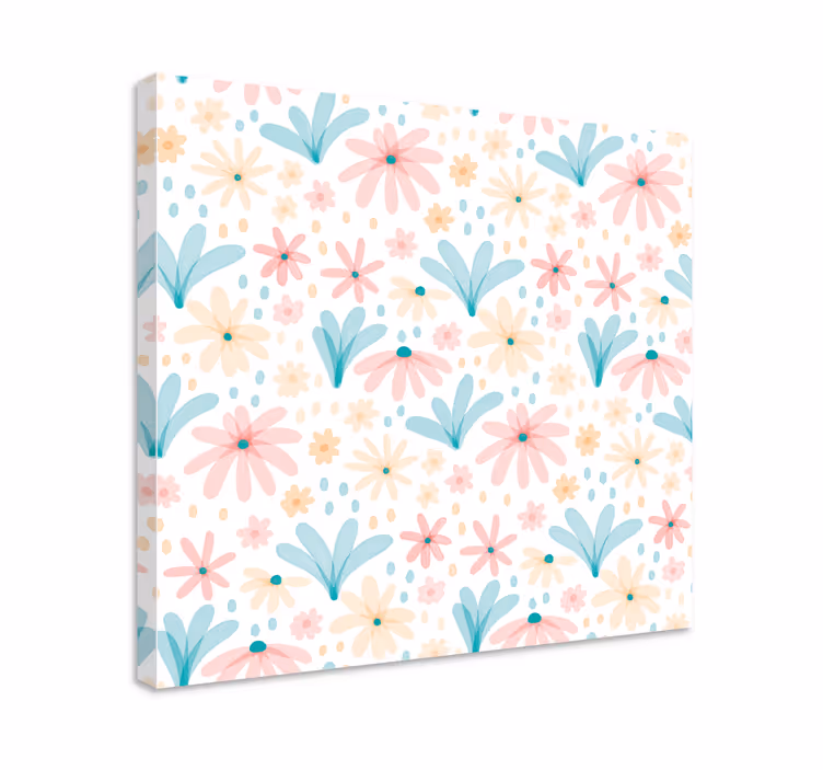 Flowers canvas floral pattern design - TenStickers