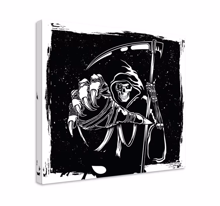Grim reaper pointing canvas character - TenStickers