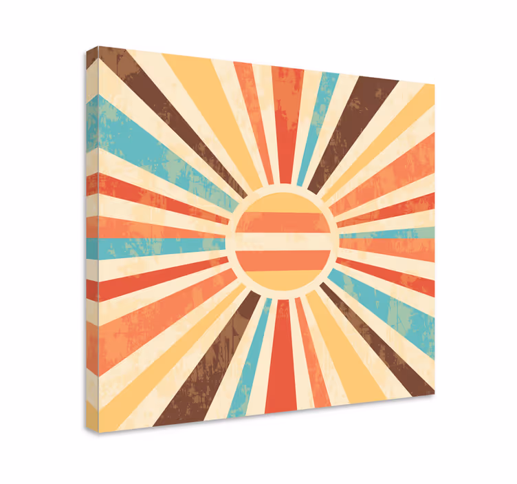 Vibrant Radiating Sun abstract wall art  - TenStickers
