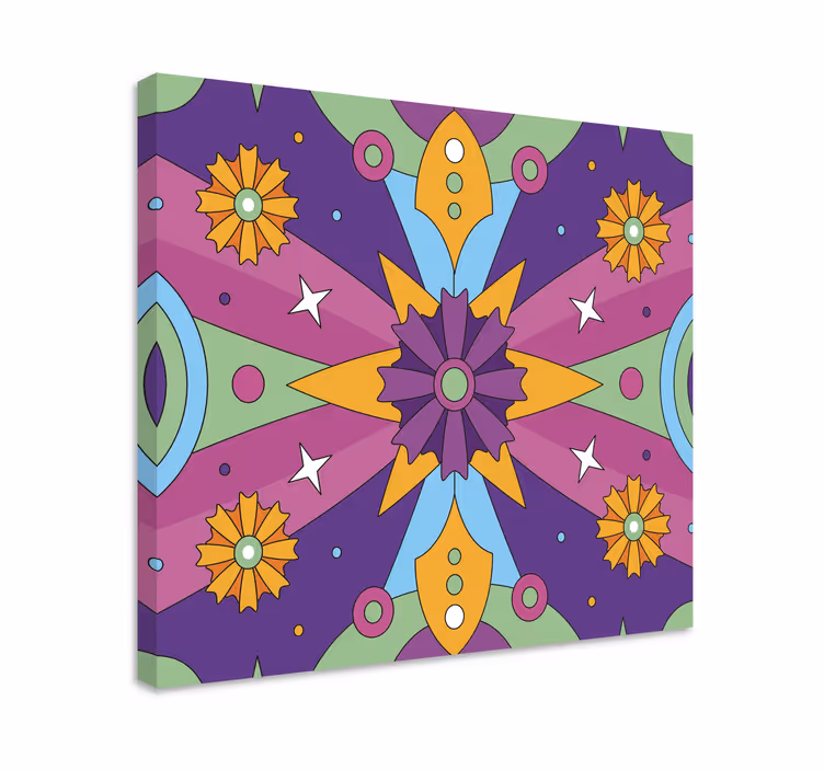 Abstract wall art colorful geometric design - TenStickers