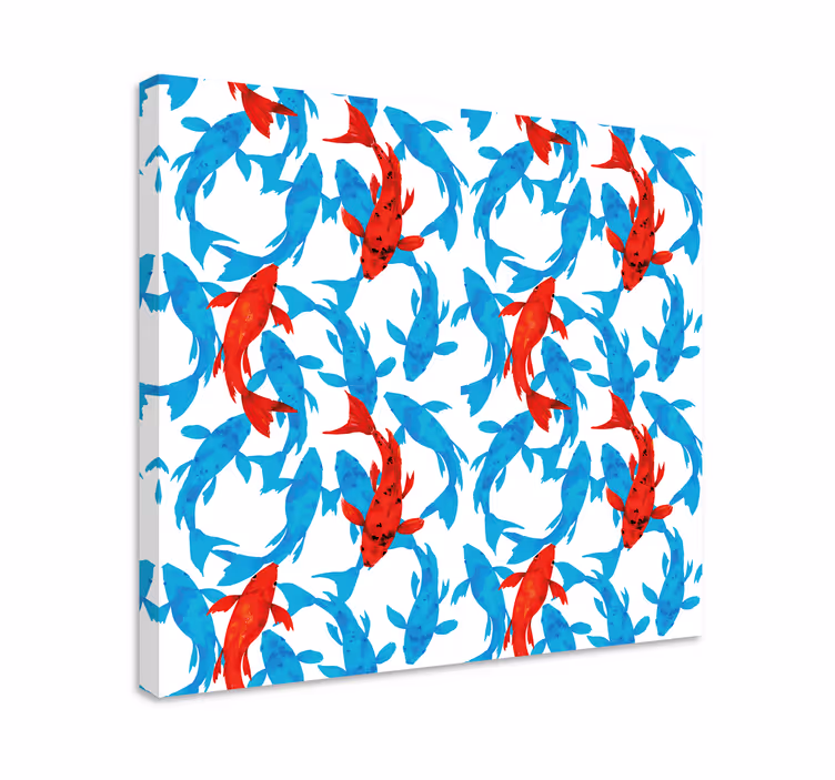 Modern canvas art featuring vibrant fish design - TenStickers