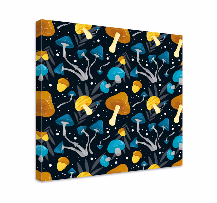 Flowers canvas mushroom forest design - TenStickers