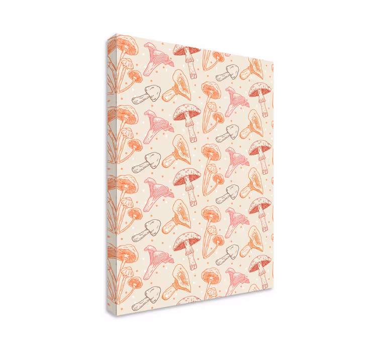 Flowers canvas with mushroom designs - TenStickers