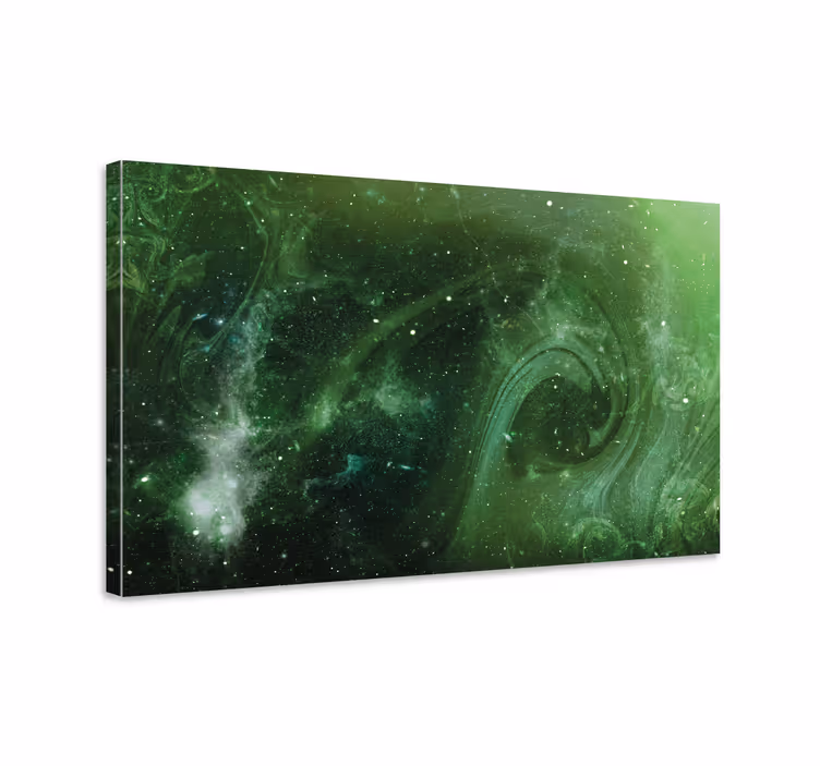 Abstract wall art cosmic green swirl - TenStickers