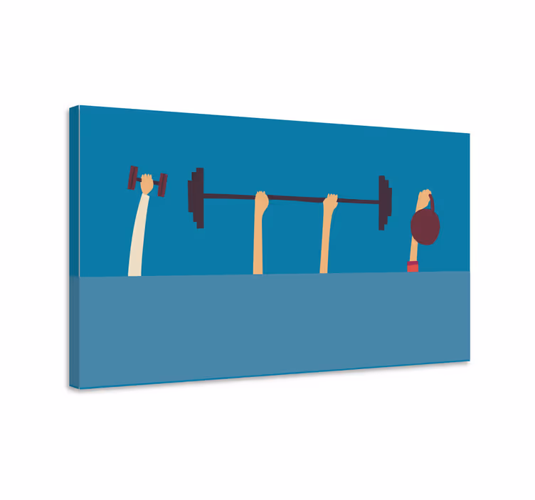 Sports canvas art fitness equipment hands - TenStickers