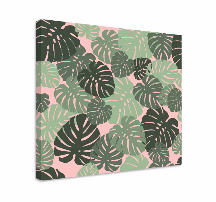 Flowers canvas with tropical leaf designs - TenStickers