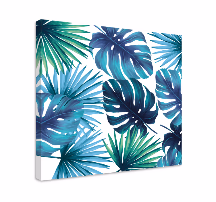Tropical Leaf Pattern Flowers  canvas - TenStickers