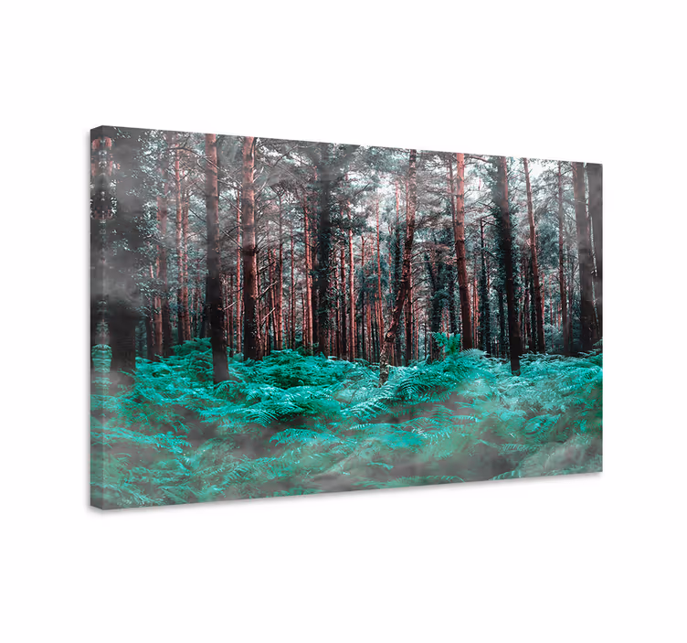 Flowers canvas lush green ferns print - TenStickers