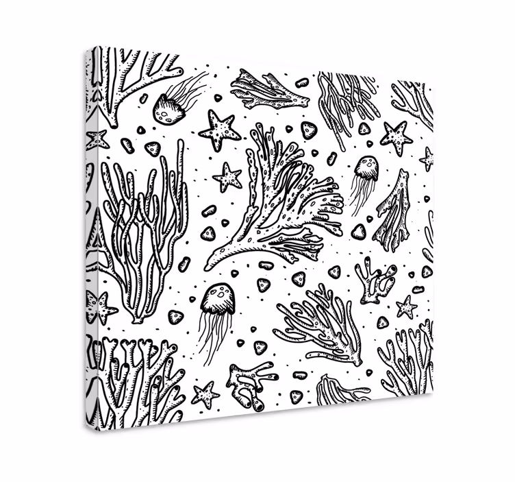 Nautical canvas art coral reef life - TenStickers