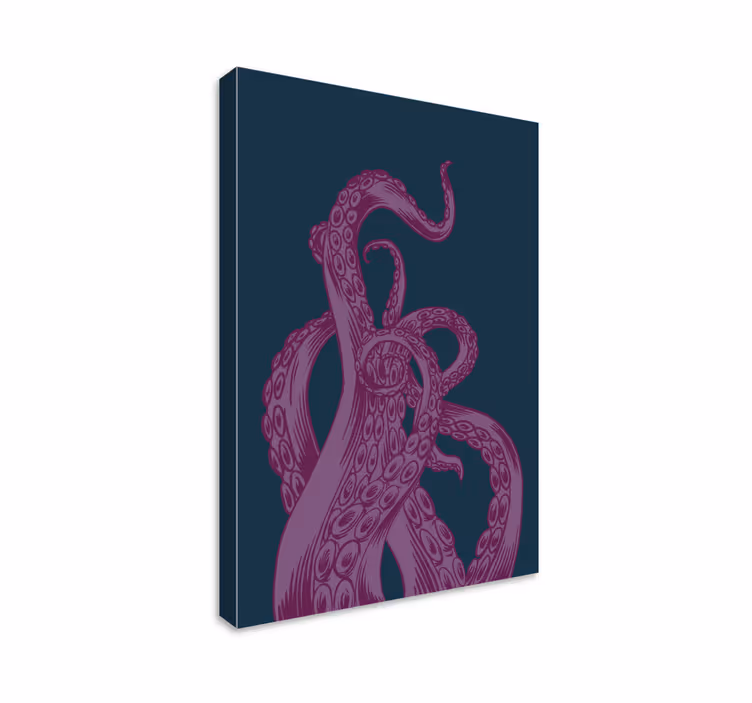 Fish canvas octopus tentacles artwork - TenStickers