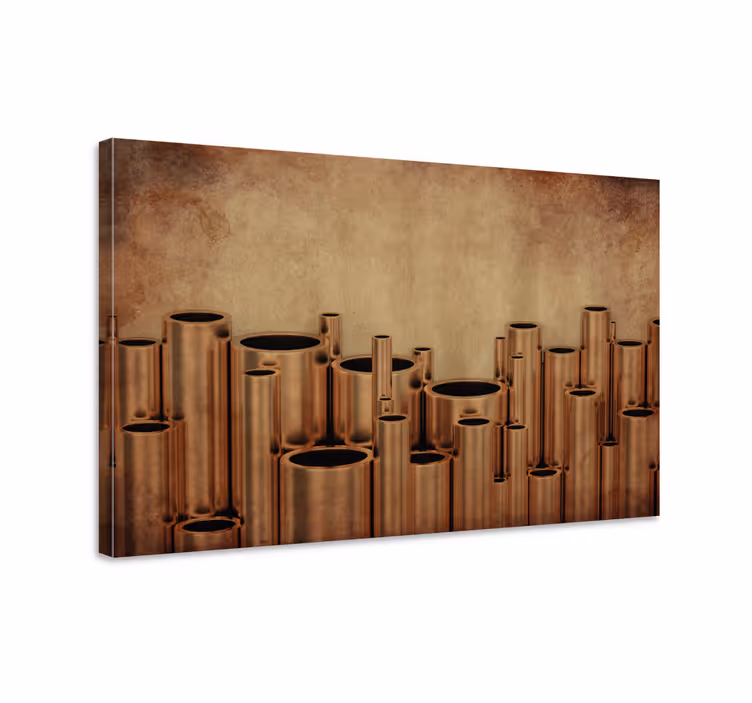 Abstract wall art copper pipe design - TenStickers