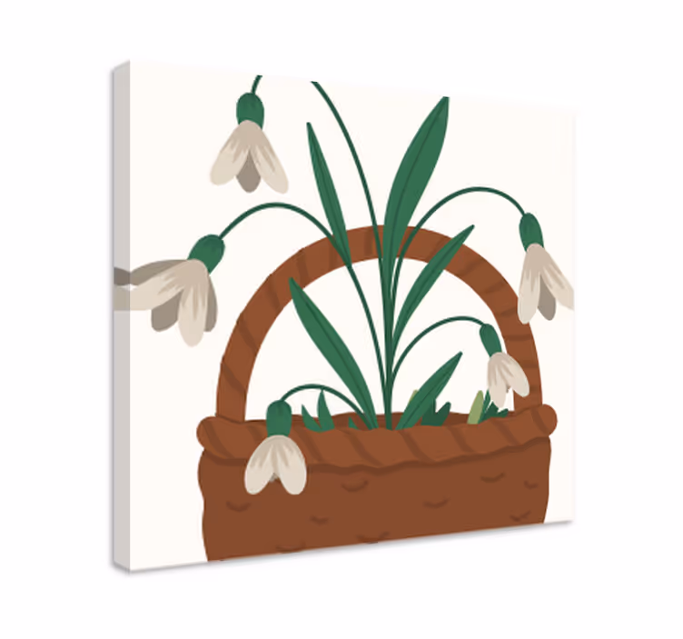 Flowers canvas snowdrop flower basket - TenStickers