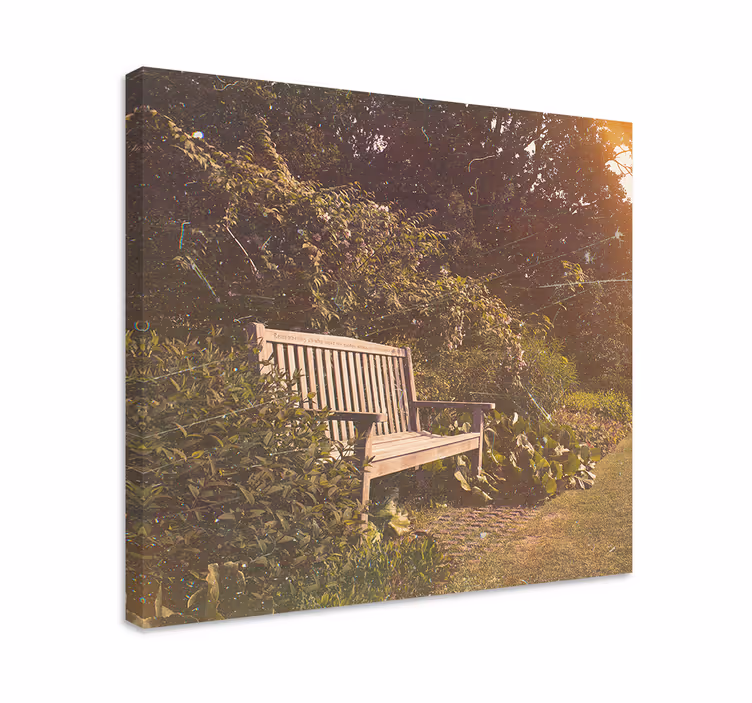 Landscape canvas serene garden bench - TenStickers
