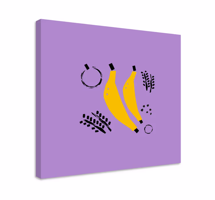 Fruit canvas wall art yellow bananas design - TenStickers