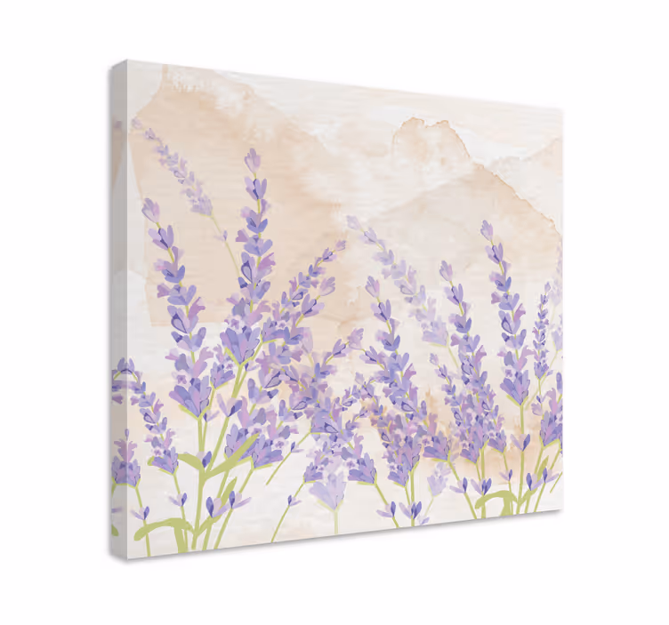 Flowers canvas lavender field tranquility - TenStickers