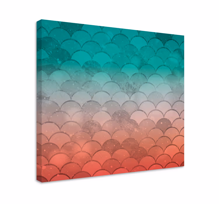 Geometric canvas curved wave pattern - TenStickers