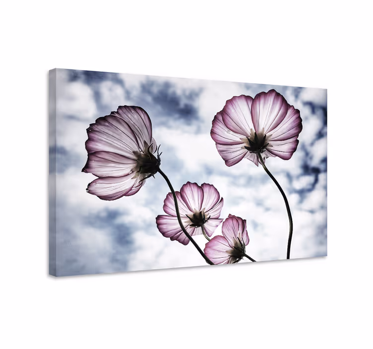 FLOWERS IN SILHOUETTE flower framed canvas - TenStickers