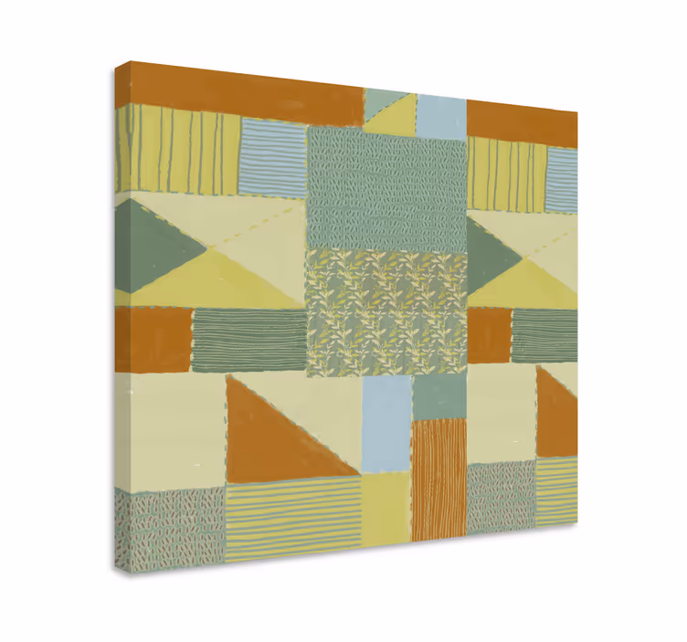 Mixed pattern patchwork ornamental canvas print - TenStickers