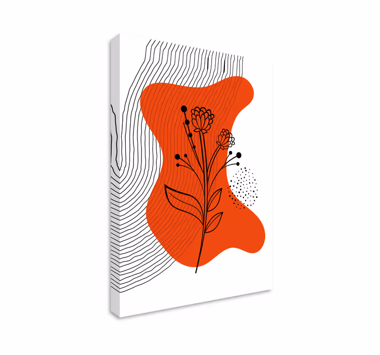Abstract Floral Silhouette flower canvas - TenStickers