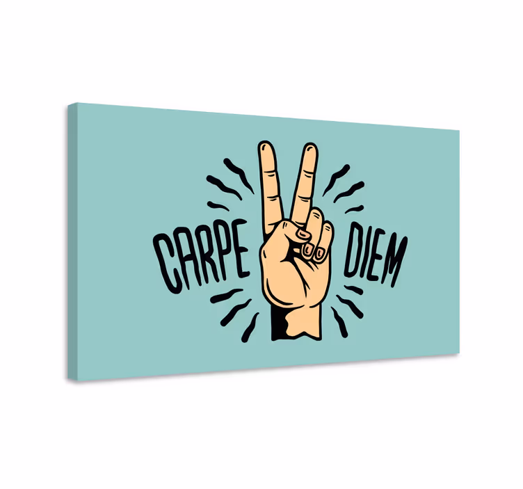 Carpe Diem hand gesture quote canvas - TenStickers