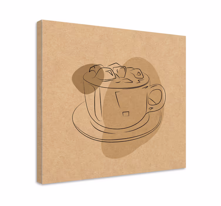 Floral canvas wall art coffee cup design - TenStickers