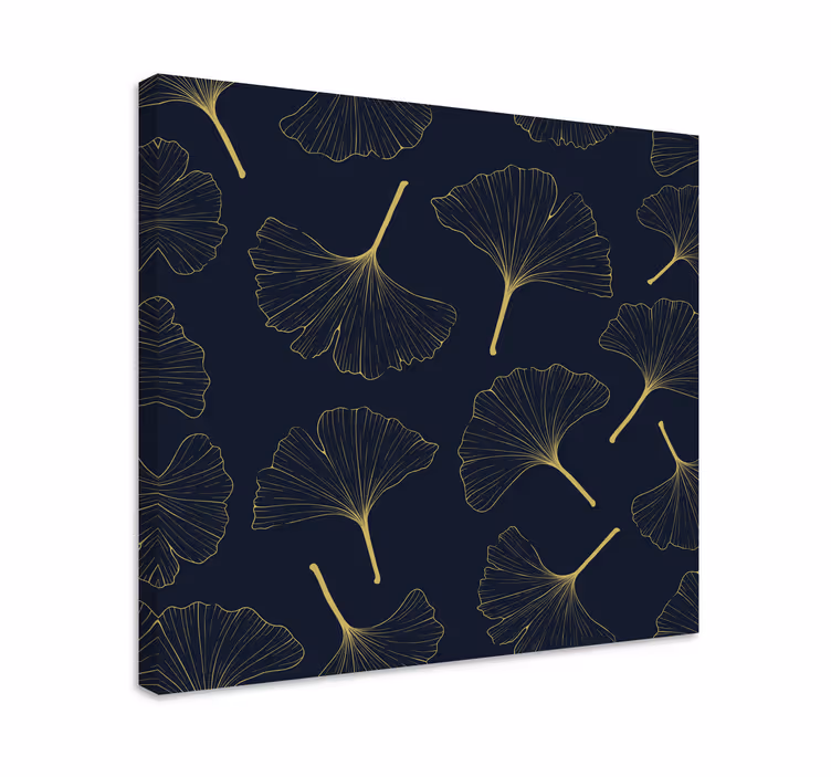 Flowers canvas with ginkgo leaf design - TenStickers
