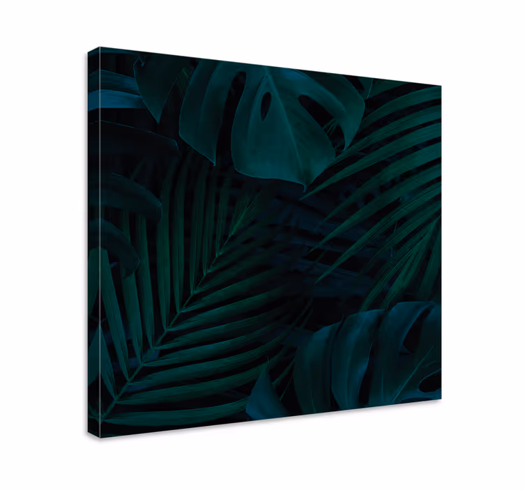 Flowers canvas lush tropical leaves art print - TenStickers