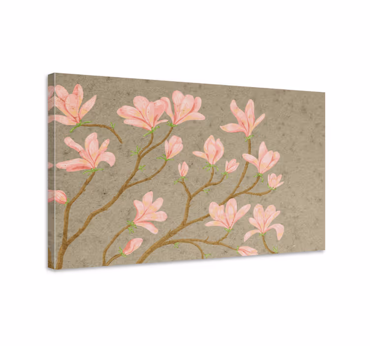 Delicate Pink Blooms Flowers canvas - TenStickers