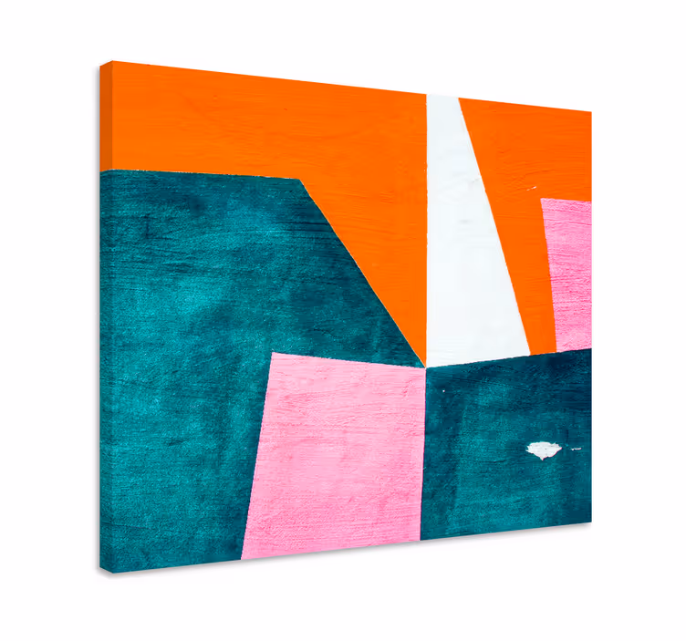 Geometric canvas abstract orange composition - TenStickers